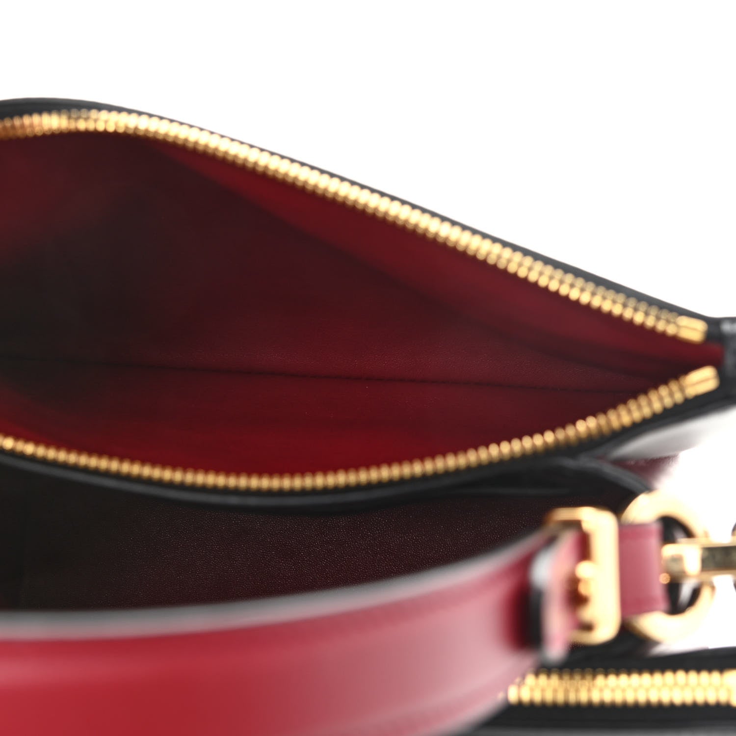 Prada New Calfskin Small Deux Shoulder Bag Black 6 of 11