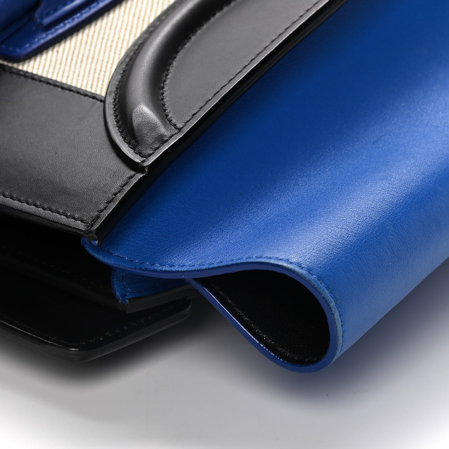 Canvas Smooth Calfskin Nano Tri-Color Luggage Natural Blue