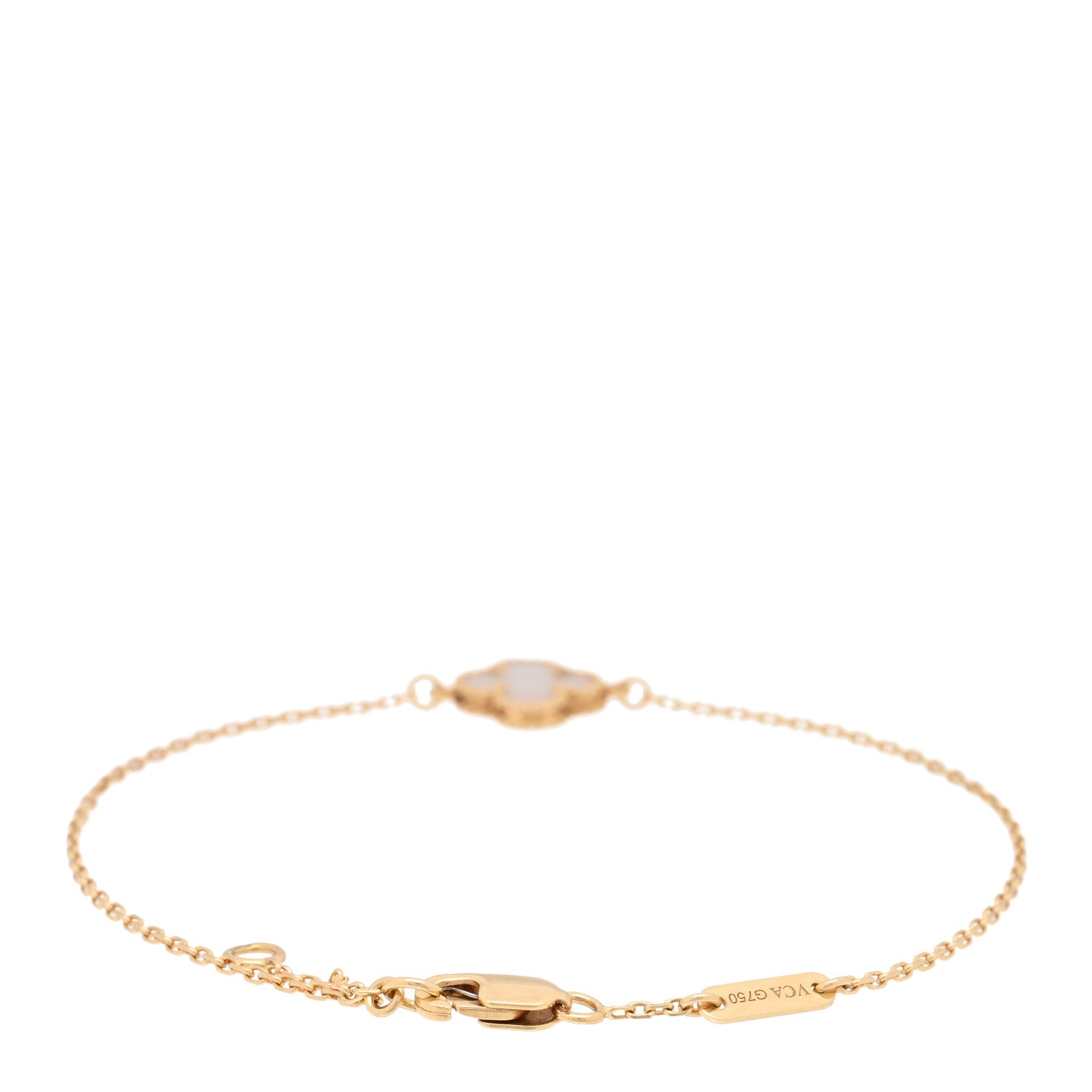 Van Cleef & Arpels 18K Yellow Gold Mother of Pearl Sweet Alhambra Bracelet 2 of 3