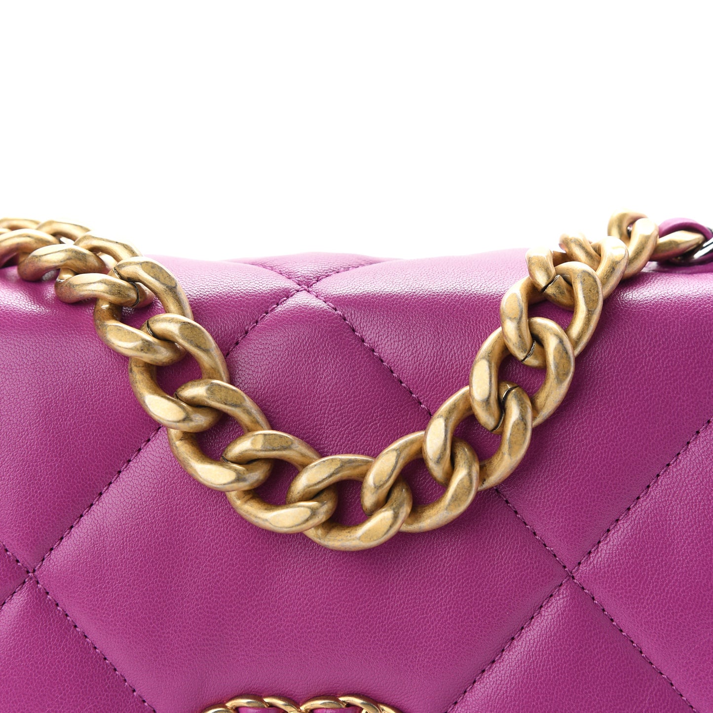 Lambskin Quilted Medium Chanel 19 Flap Purple