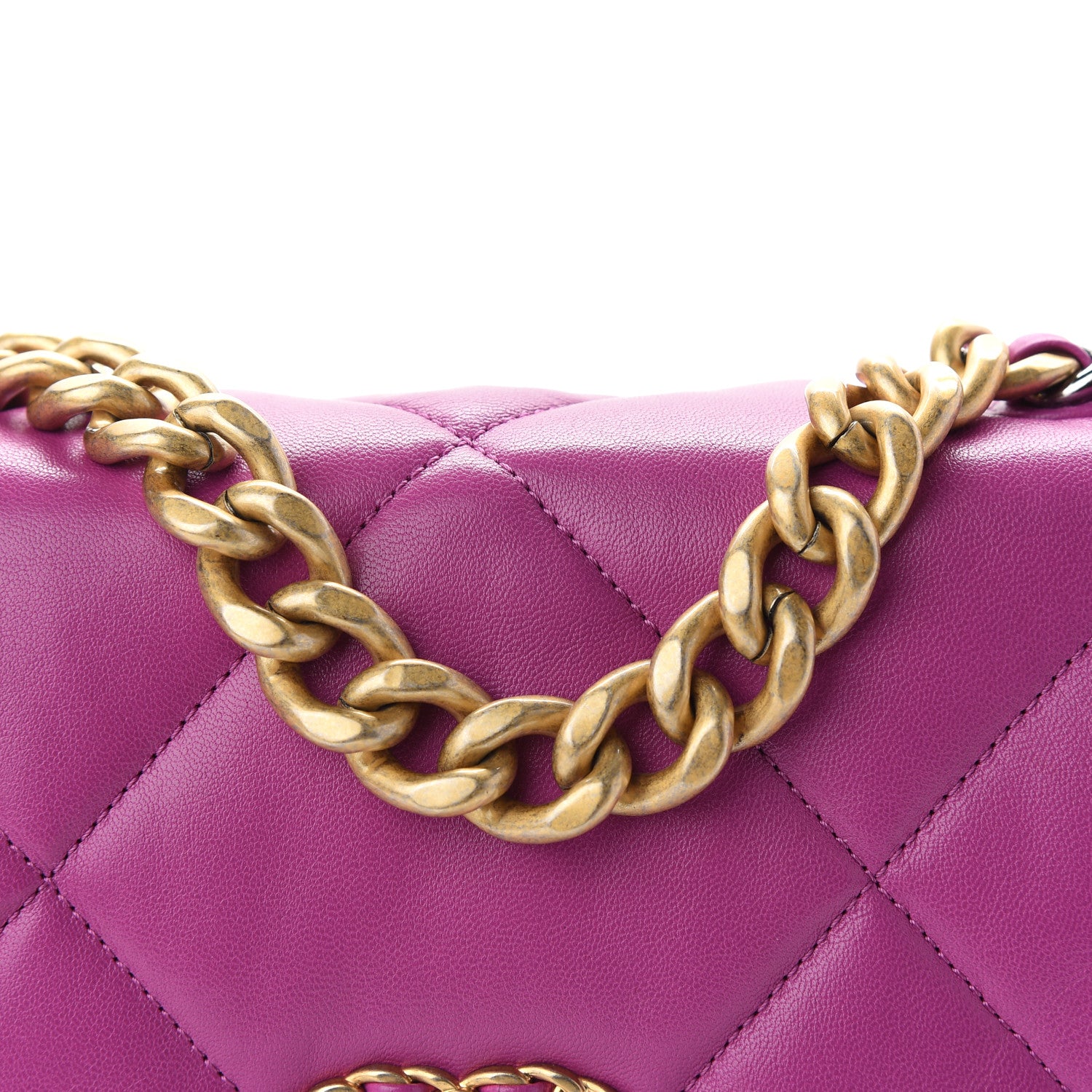 Chanel Lambskin Quilted Medium Chanel 19 Flap Purple 10 of 10
