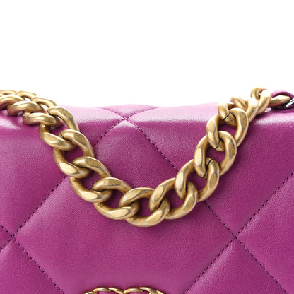 Chanel Lambskin Quilted Medium Chanel 19 Flap Purple 10 of 10