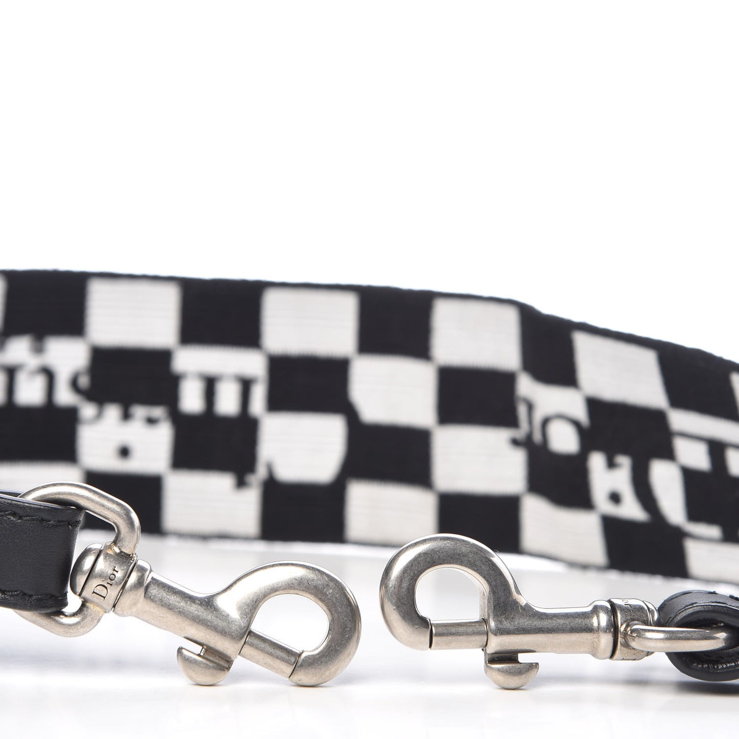Canvas Embroidered Shoulder Strap Black White