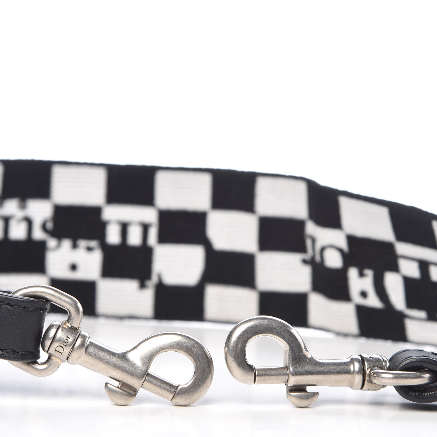 Christian Dior Canvas Embroidered Shoulder Strap Black White 2 of 4