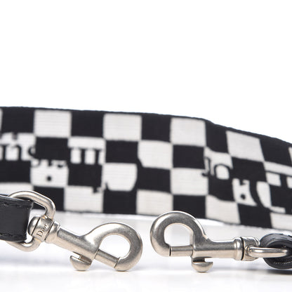 Christian Dior Canvas Embroidered Shoulder Strap Black White 2 of 4
