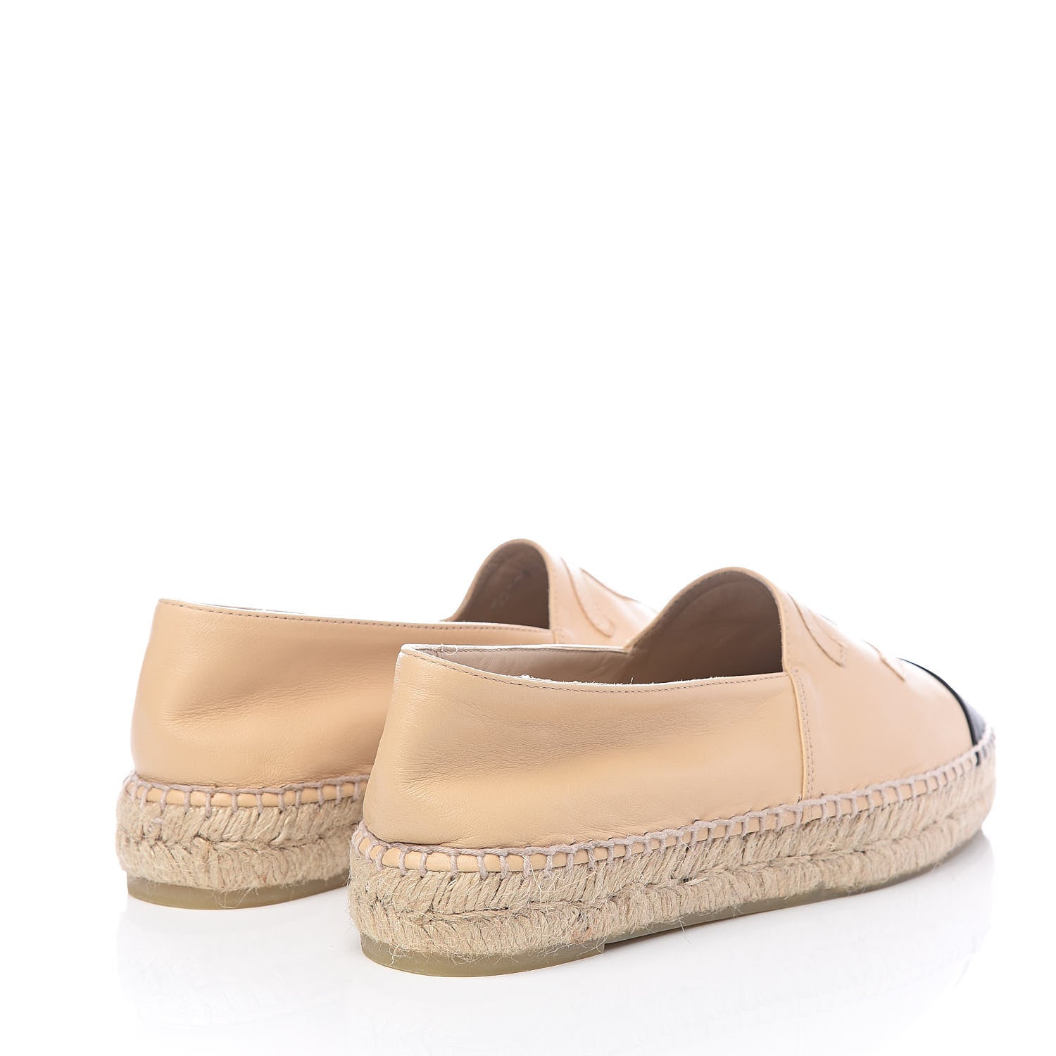 Chanel Lambskin CC Espadrilles 39 Beige Black 4 of 10