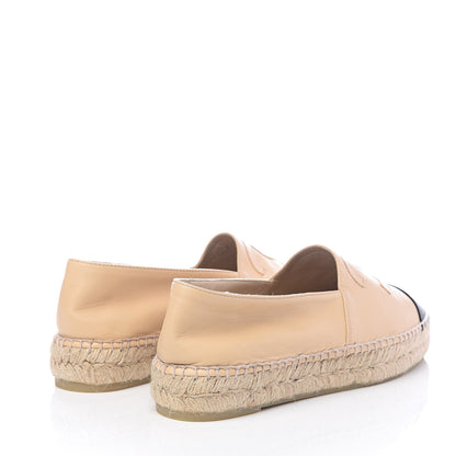 Chanel Lambskin CC Espadrilles 39 Beige Black 4 of 10