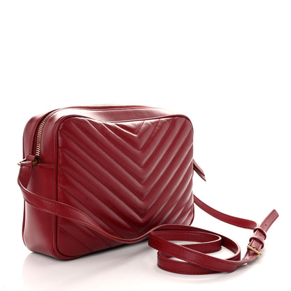 Saint Laurent Calfskin Matelasse Monogram Lou Camera Bag Rouge Eros 3 of 17