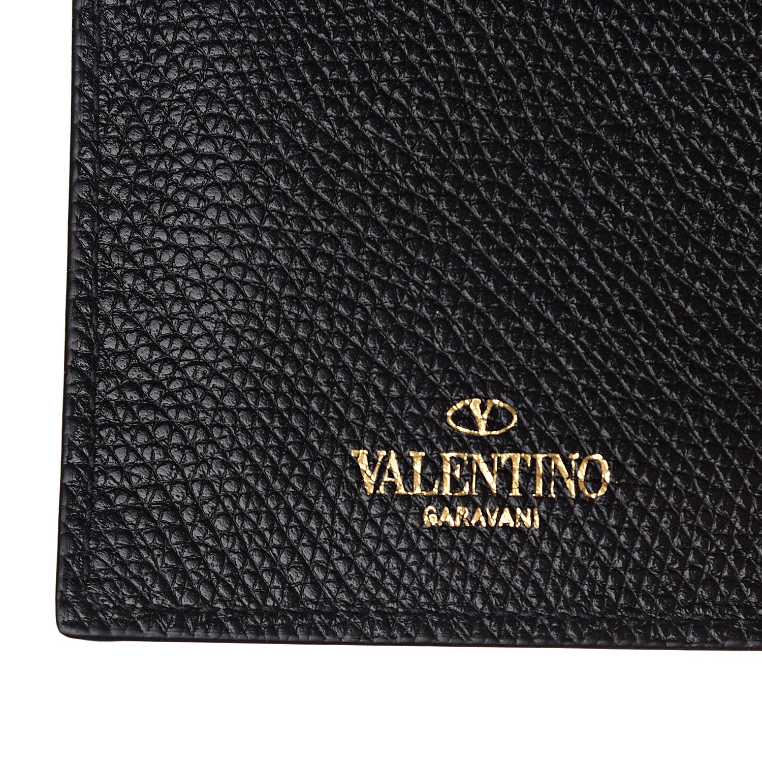 Valentino Garavani Grained Calfskin VLogo Coin Case Card Holder Black 6 of 7
