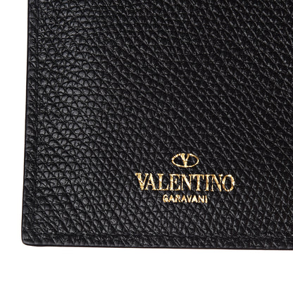 Valentino Garavani Grained Calfskin VLogo Coin Case Card Holder Black 6 of 7