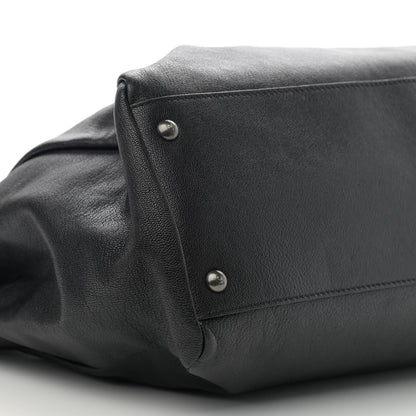 Fendi Goatskin Zucca Large Peekaboo Iconic Satchel Black Tobacco 10 of 12