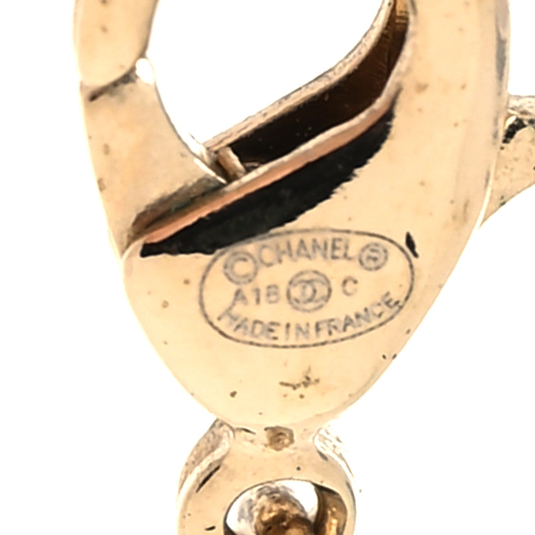 Chanel Resin Pearl CC Owl Necklace Gold Black 5 of 5
