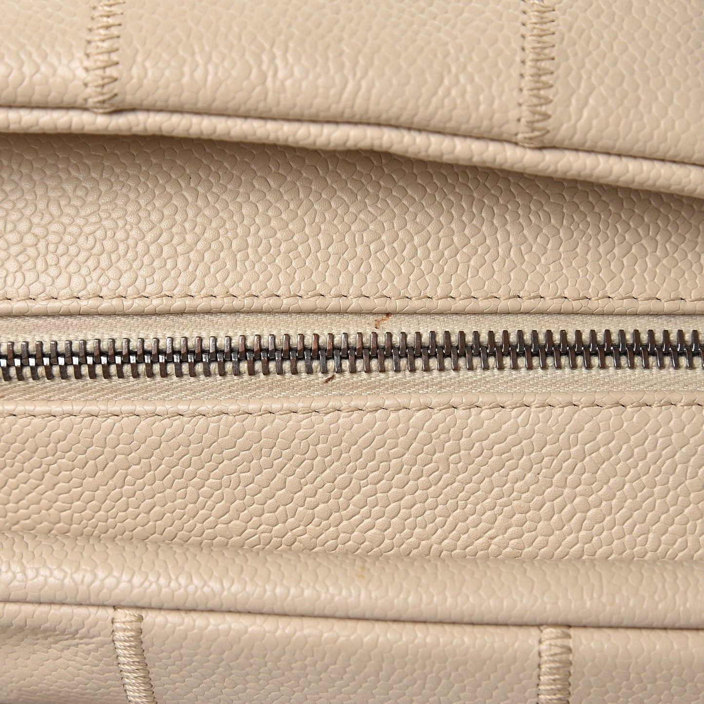 Caviar Square Stitched Large Tote Beige