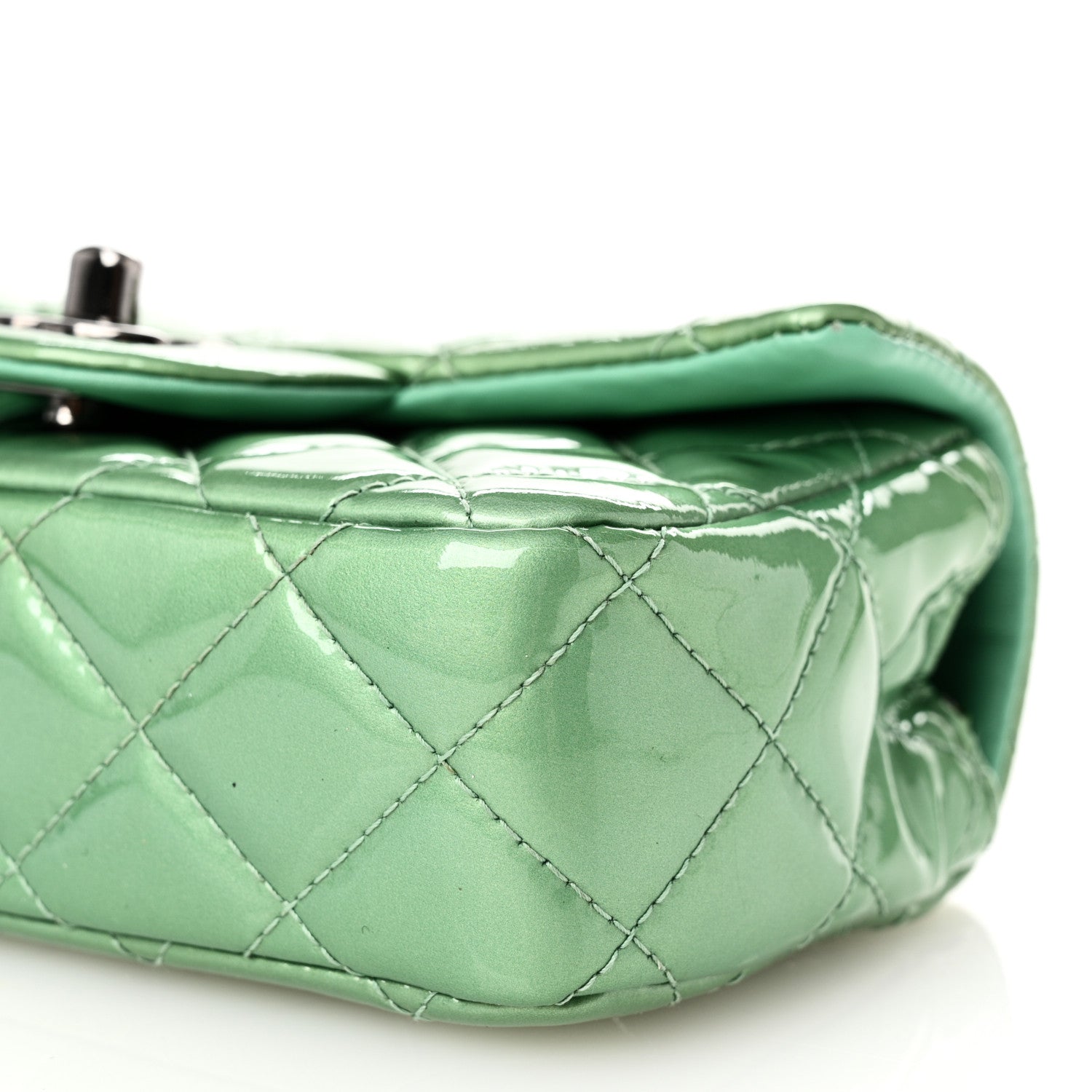 Chanel Patent Quilted Extra Mini Flap Green 10 of 11