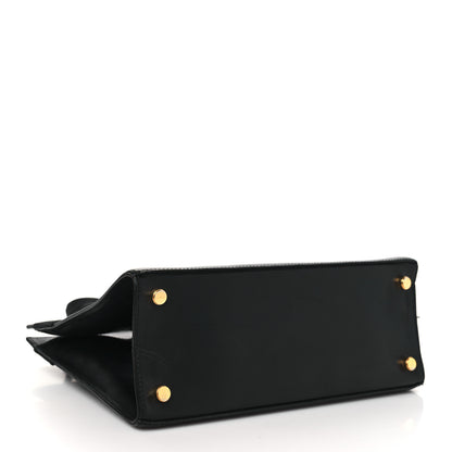 Salvatore Ferragamo Calfskin Vera Bow Top Handle Bag Black 4 of 10