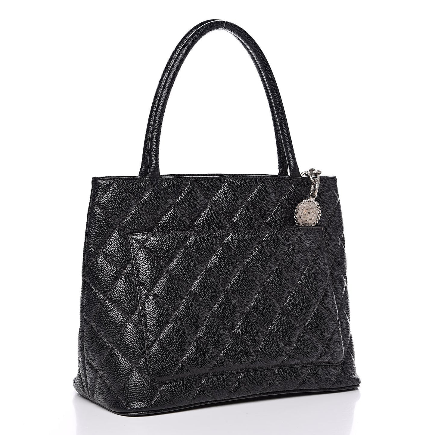 Caviar Quilted Medallion Tote Black