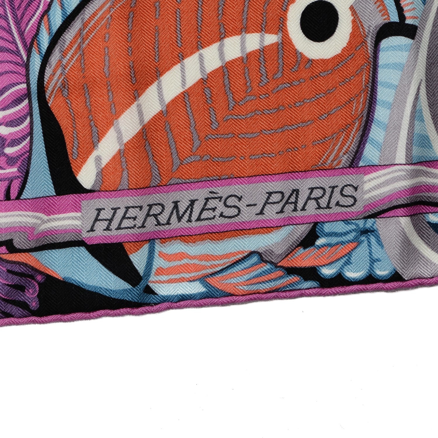 Hermes Cashmere Silk De La Mer Au Ciel Shawl 140 Mauve Gris Potiron 3 of 6