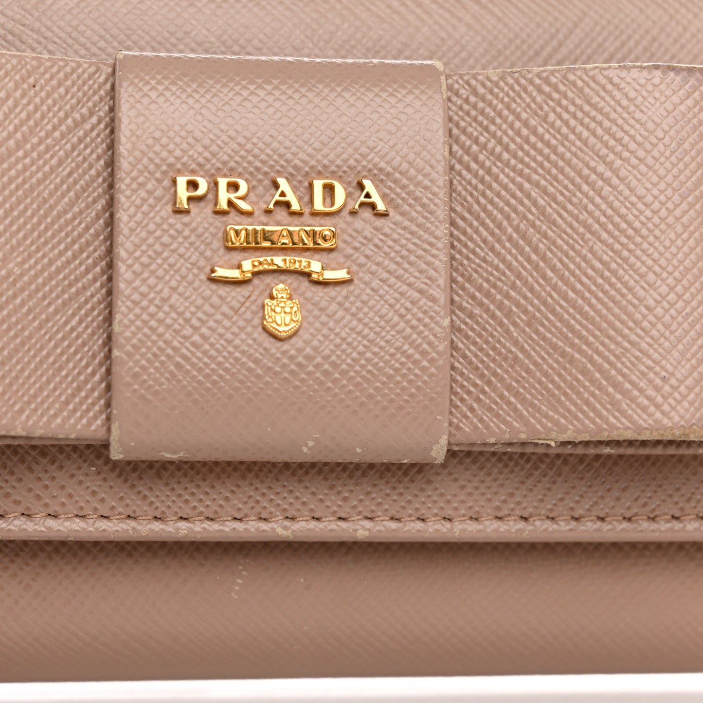 Saffiano Bow Continental Wallet Cammeo