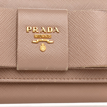 Prada Saffiano Bow Continental Wallet Cammeo 8 of 12