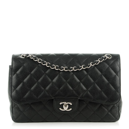 Chanel Caviar Quilted Jumbo Double Flap Black 1 of 8