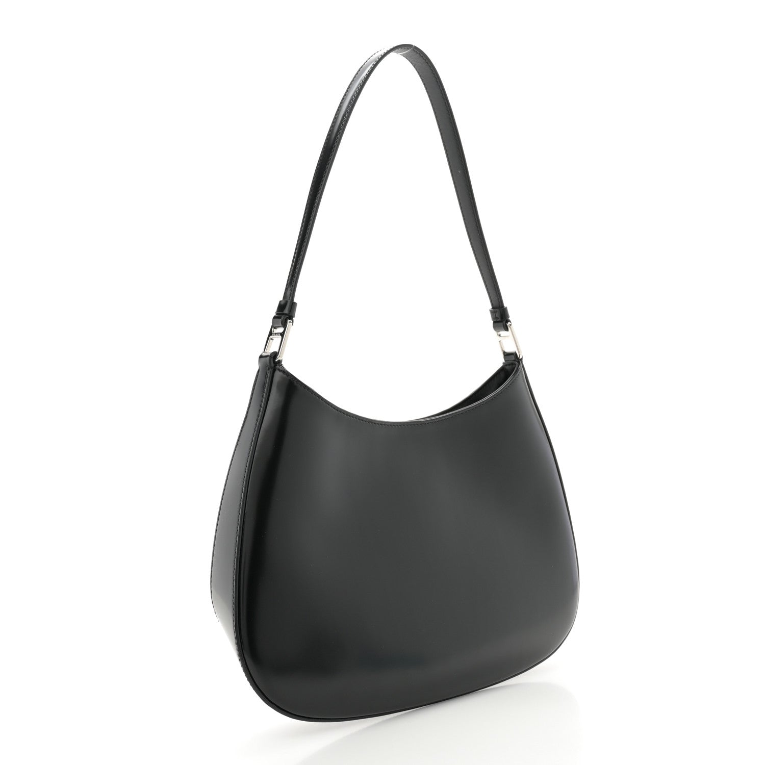 Prada Spazzolato Cleo Shoulder Bag Black 3 of 10