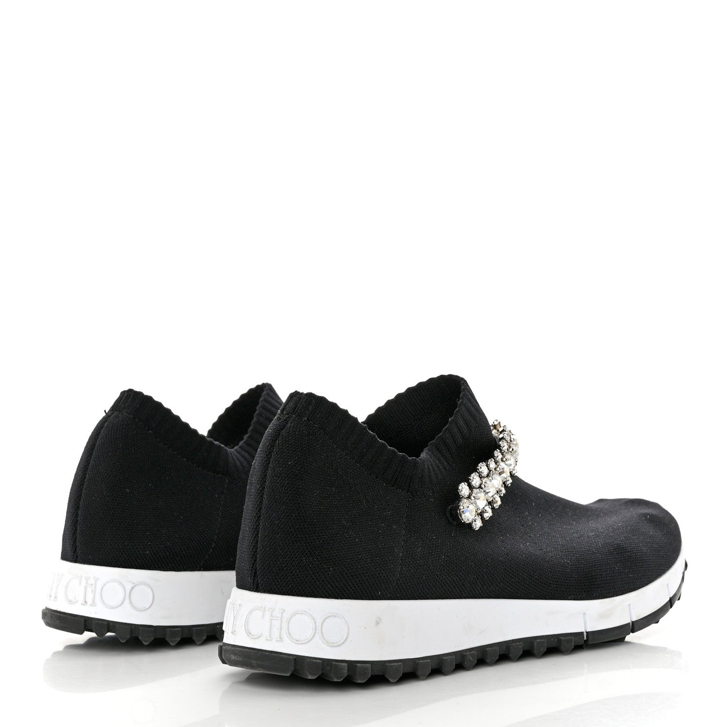 Jimmy Choo Knit Crystal Verona Sneaker 37 Black 4 of 7