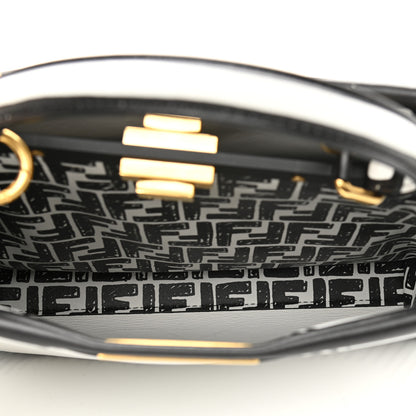 Fendi X JOSHUA VIDES Calfskin Medium Peekaboo Iconic Satchel White Black 6 of 11
