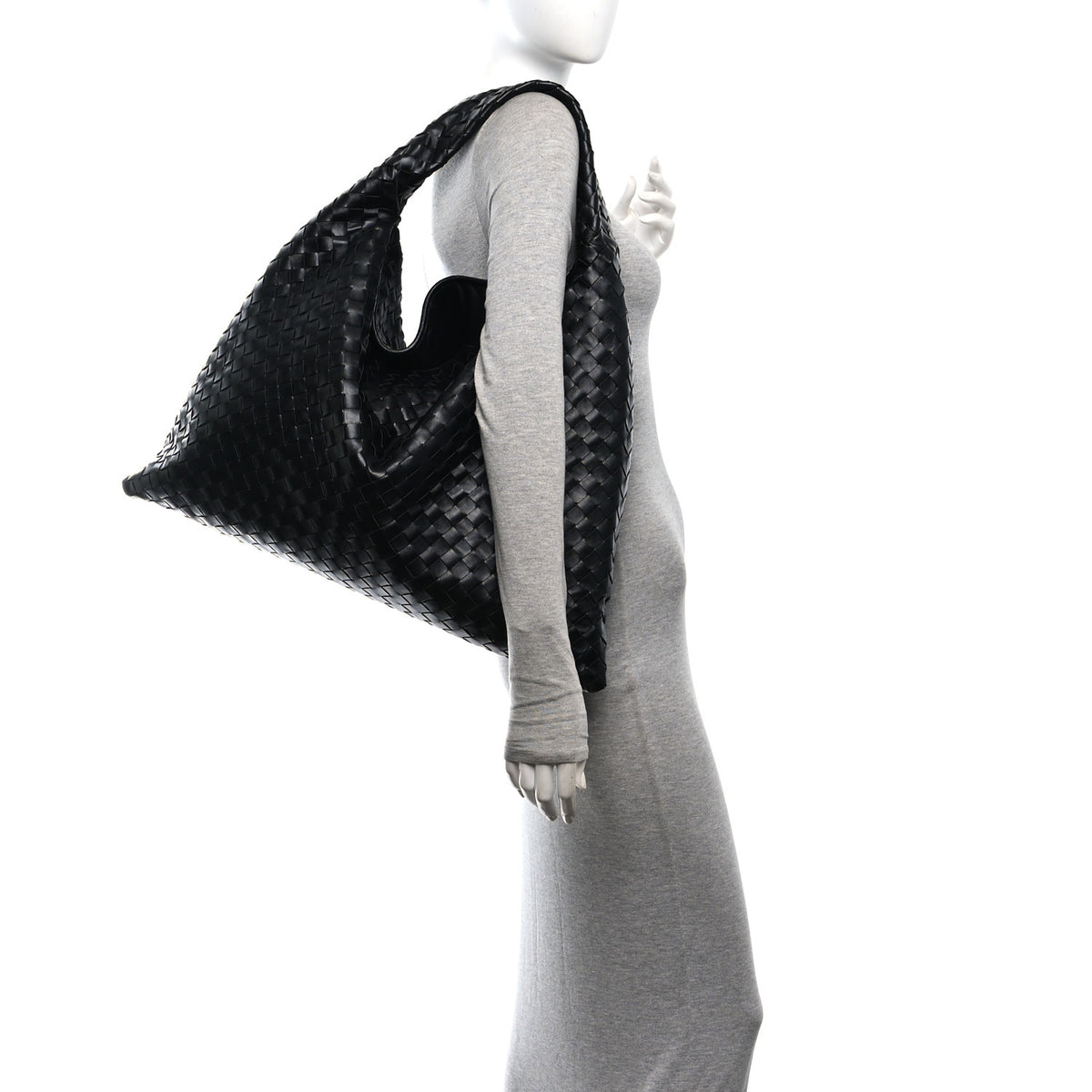 Bottega Veneta Calfskin Intrecciato Large Hop Black 2 of 10