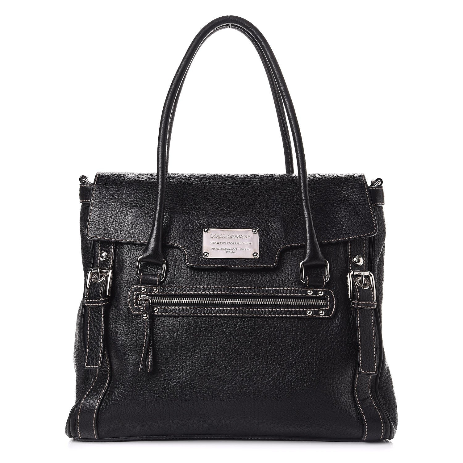 Dolce & Gabbana Grained Calfskin Large Easy Way Flap Tote Black 1 of 7