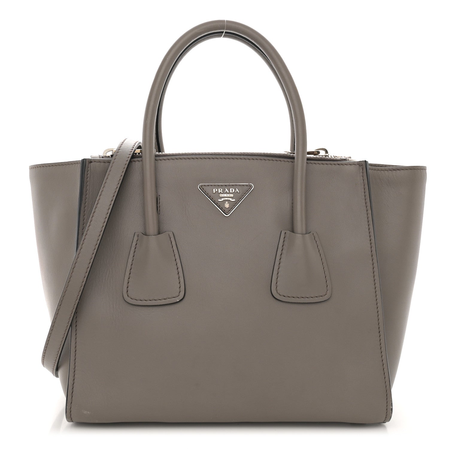 Prada Glace Calf Twin Pocket Tote Argilla 1 of 15