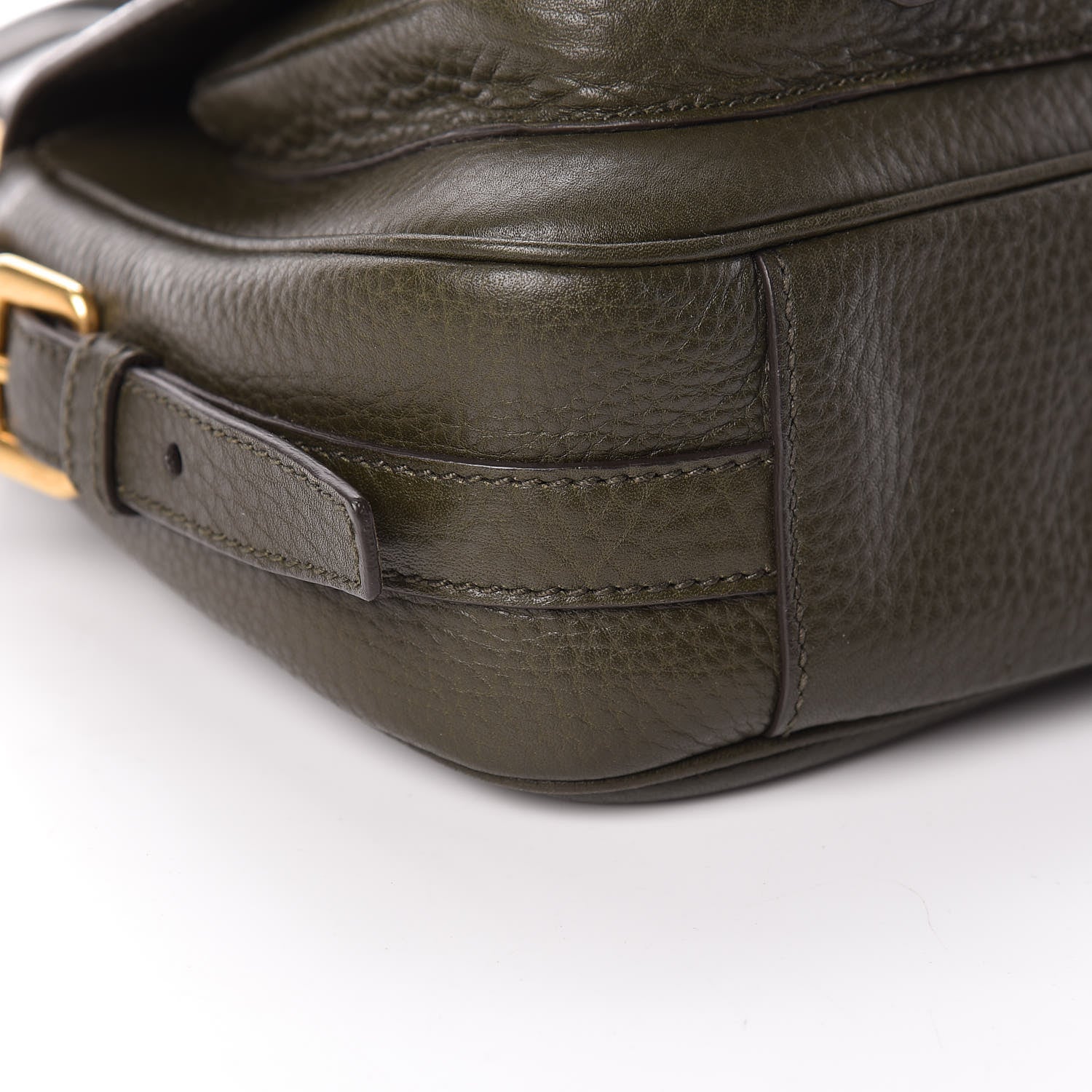 Prada Vitello Daino Messenger Bag Militare 11 of 13