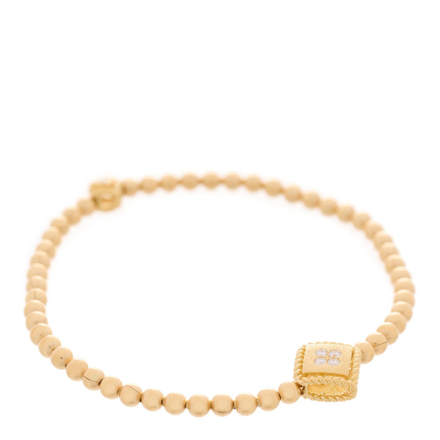 18K Yellow Gold Diamond Palazzo Ducale Station Stretch Bracelet