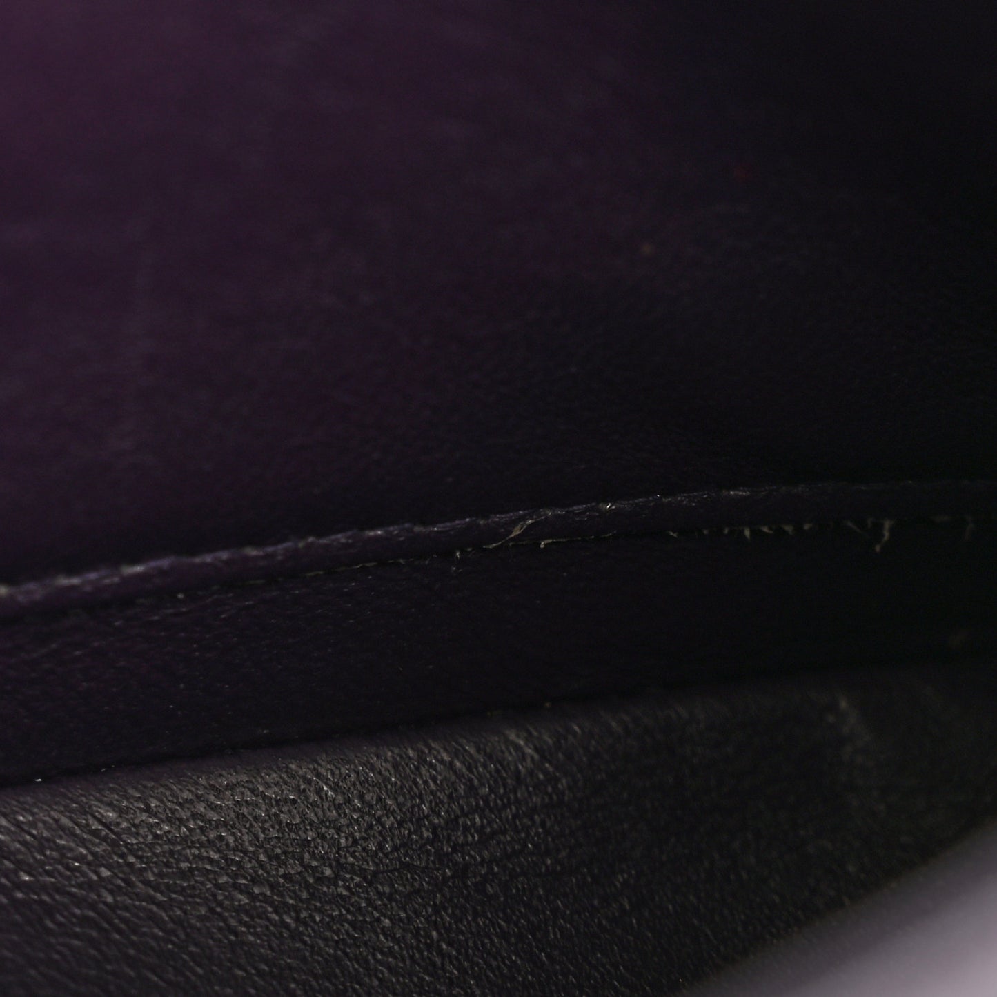 Caviar Quilted Small Double Flap Dark Purple