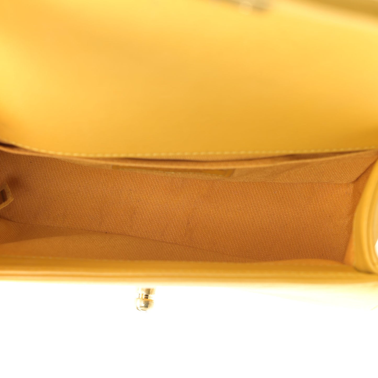 Calfskin Quilted Small Boy Flap Yellow