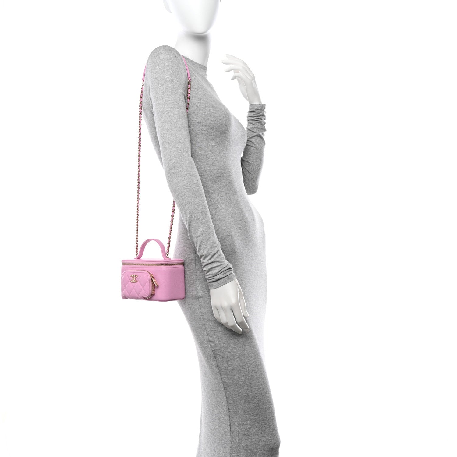 Chanel Caviar Quilted Top Handle Pocket Vanity Case Lilac 2 of 10