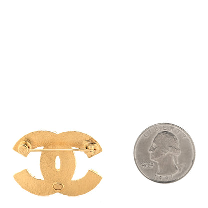 Chanel Metal Enamel CC Brooch Pink Gold 2 of 4