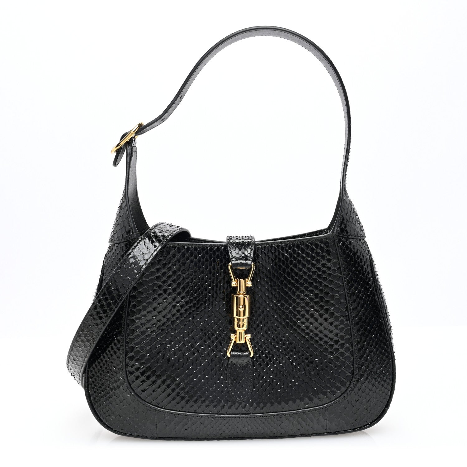 Gucci Snakeskin Small Jackie 1961 Hobo Black 1 of 10