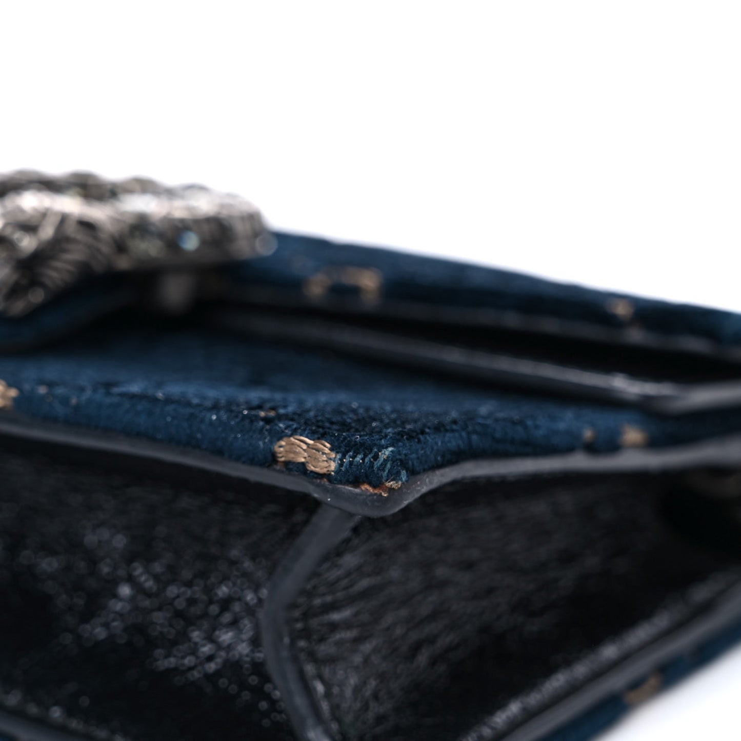 Velvet GG Monogram Super Mini Dionysus Shoulder Bag Blue Beige Black