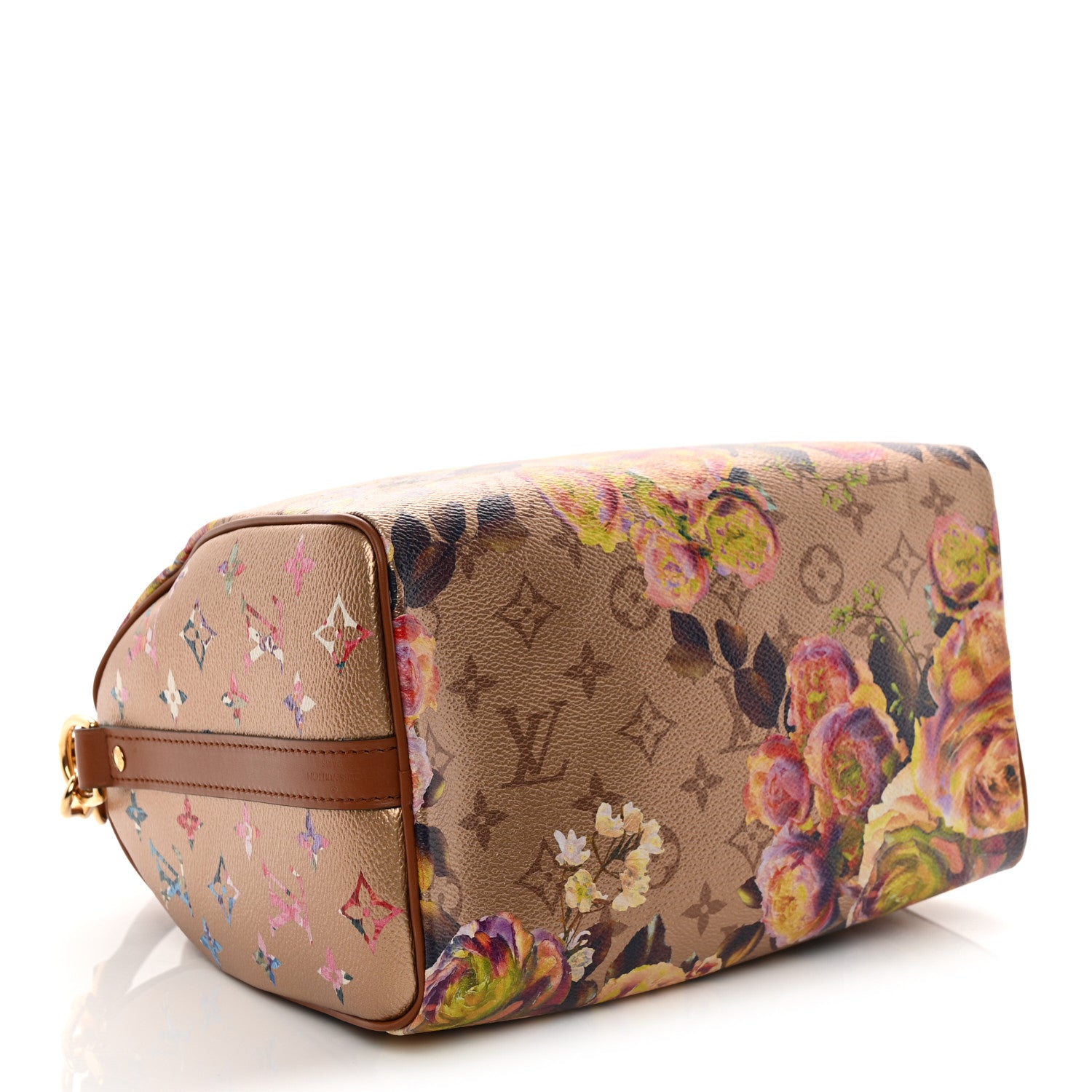 Louis Vuitton Metallic Monogram LV Garden Speedy Bandouliere 25 Gold 4 of 9