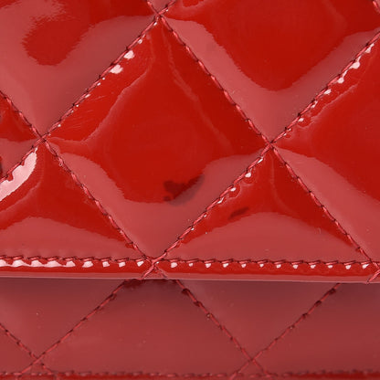 Chanel Patent Quilted Wallet On Chain WOC Red 12 of 12