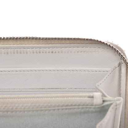 Chanel Metallic Galuchat Stingray Lambskin Boy Zip Around Wallet Silver 9 of 16