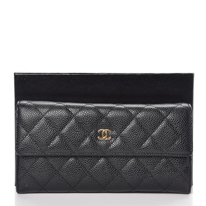 Chanel Caviar Quilted Large Gusset Flap Wallet Black 9 of 9