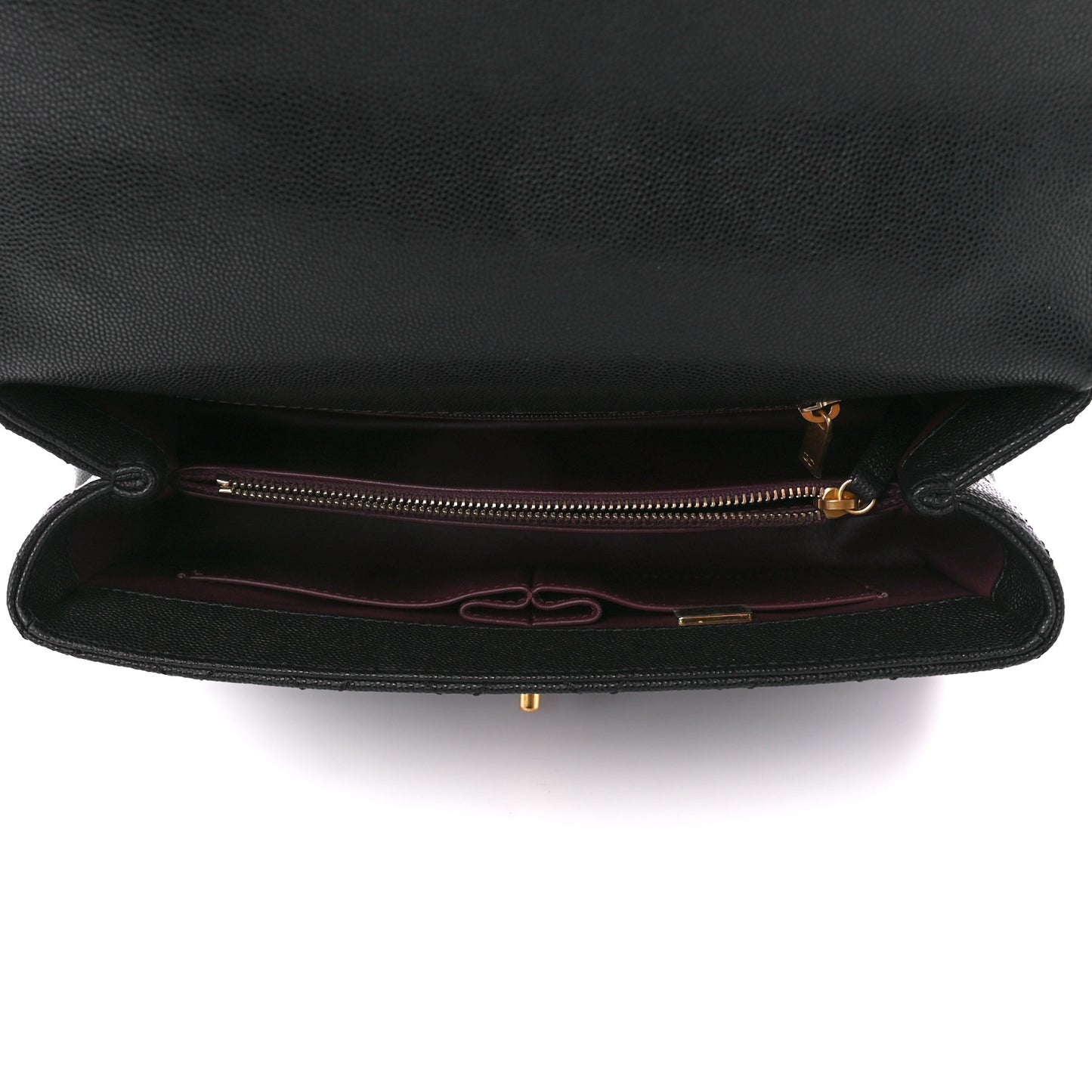 Caviar Quilted Small Coco Chain Handle Flap Black