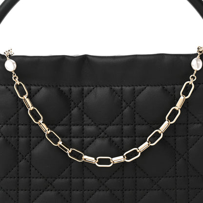 Christian Dior Lambskin Cannage Mini Top Handle Drawstring Bag Black 8 of 12