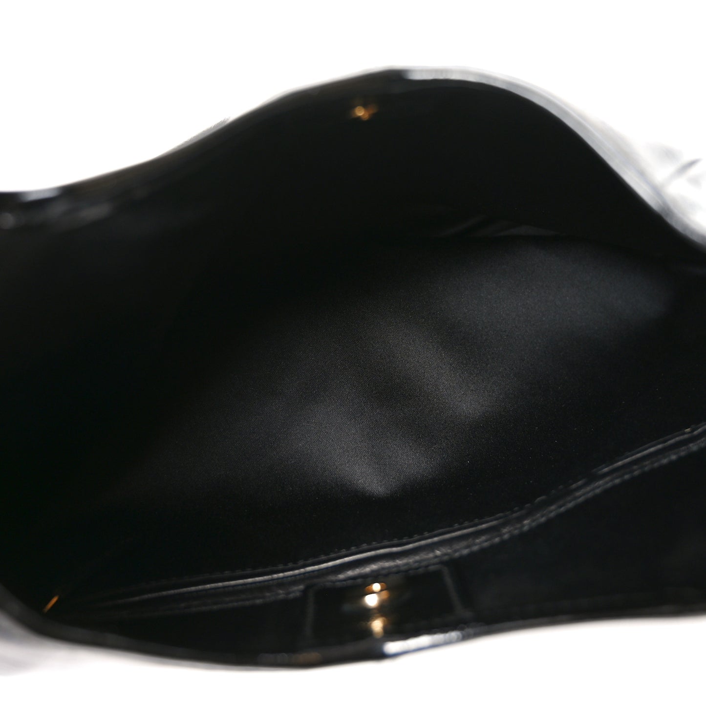 Shiny Crinkled Calfskin Buffalo Horn Mombasa Hobo Black