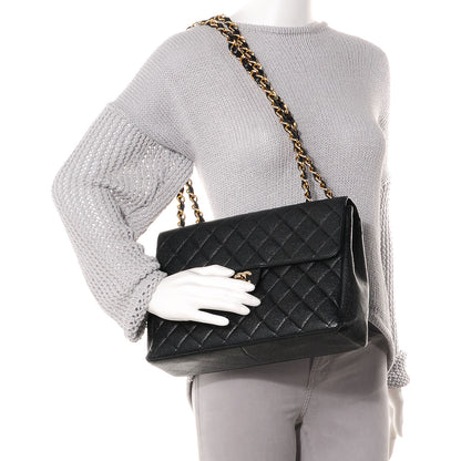 Chanel Caviar Jumbo Single Flap Black 2 of 9