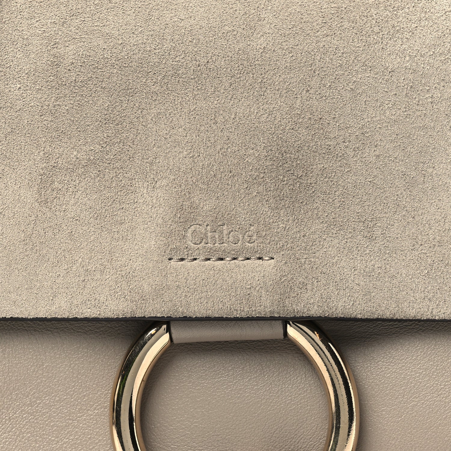 Chloe Suede Calfskin Small Faye Shoulder Bag Motty Grey 8 of 10