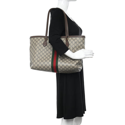 Gucci GG Supreme Monogram Medium Ophidia Shopping Tote Brown 2 of 12