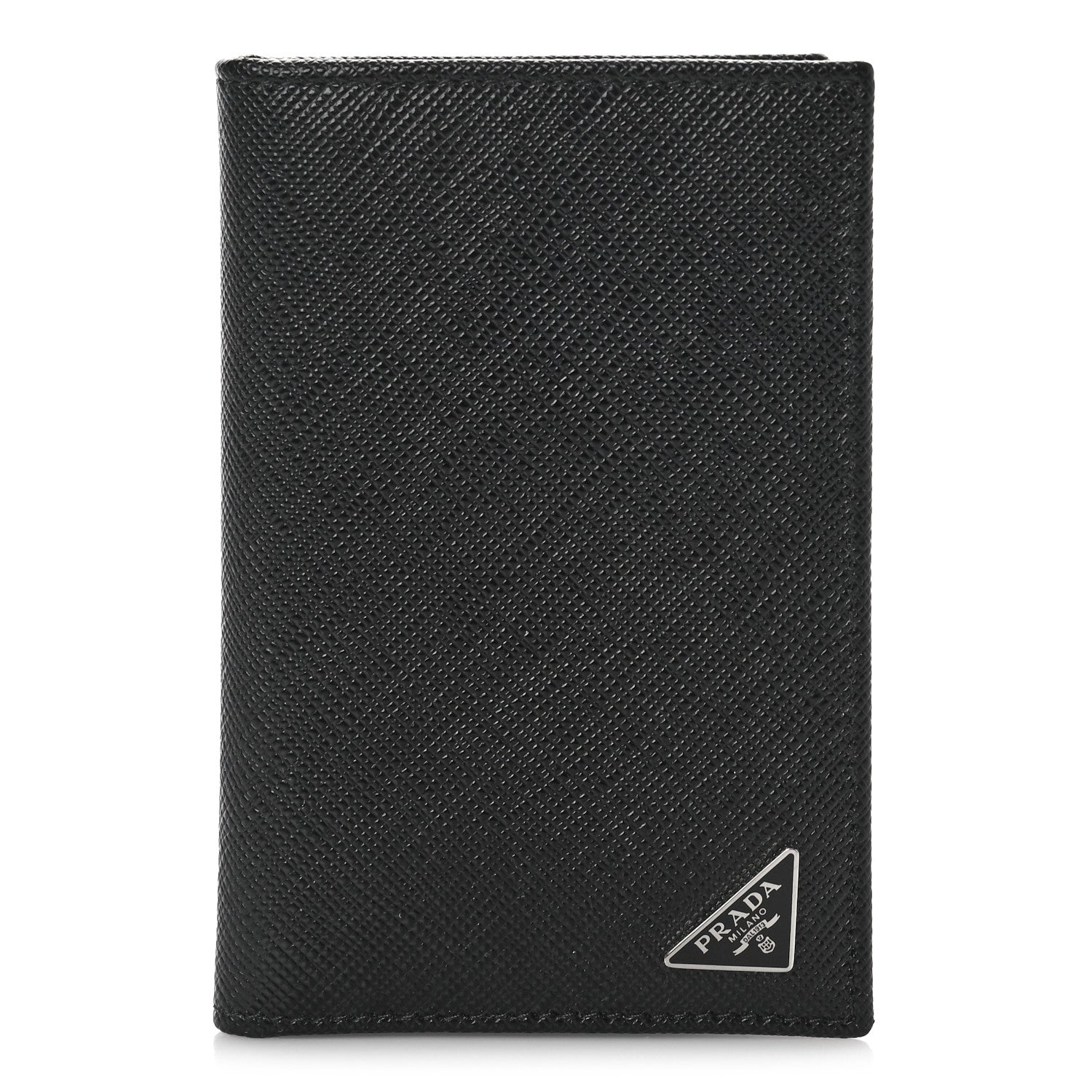 Prada Saffiano Corner Card Holder Black 1 of 8
