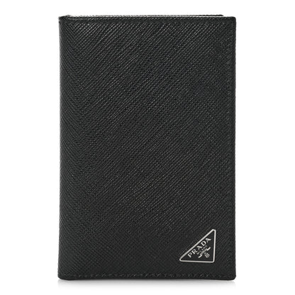 Prada Saffiano Corner Card Holder Black 1 of 8